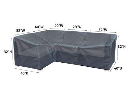 Modular Cover Left End - 32"Wx40"Dx32"H - Mercury