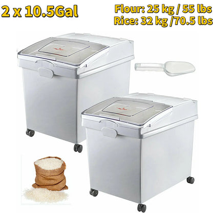 Storage Bin W/ Wheel & Scoop