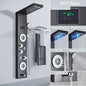 LED Light Shower Panel Waterfall Rain Digital Display Shower Faucet Set SPA Massage Jet Bathroom Column Mixer Tap Tower System
