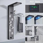 LED Light Shower Panel Waterfall Rain Digital Display Shower Faucet Set SPA Massage Jet Bathroom Column Mixer Tap Tower System