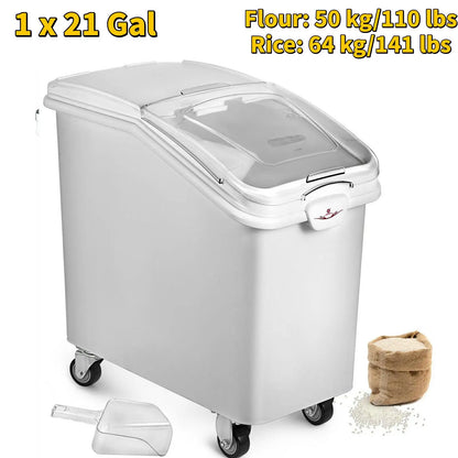 Storage Bin W/ Wheel & Scoop