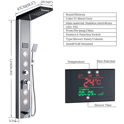 Shower Panel SPA Massage Jet Shower Waterfall Rain Shower