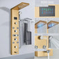 LED Light Shower Panel Waterfall Rain Digital Display Shower Faucet Set SPA Massage Jet Bathroom Column Mixer Tap Tower System