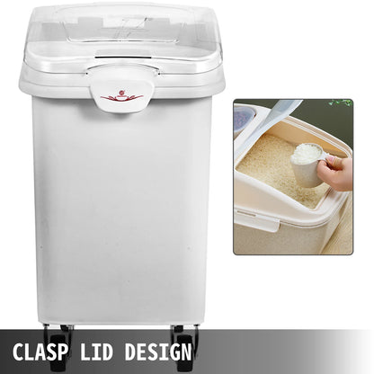 Storage Bin W/ Wheel & Scoop