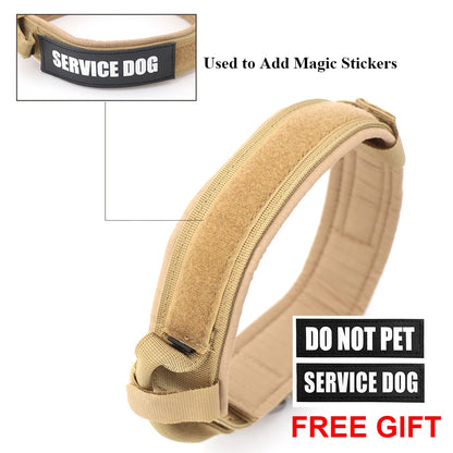 Tactical Dog Collar And Leash Set With Control Handle