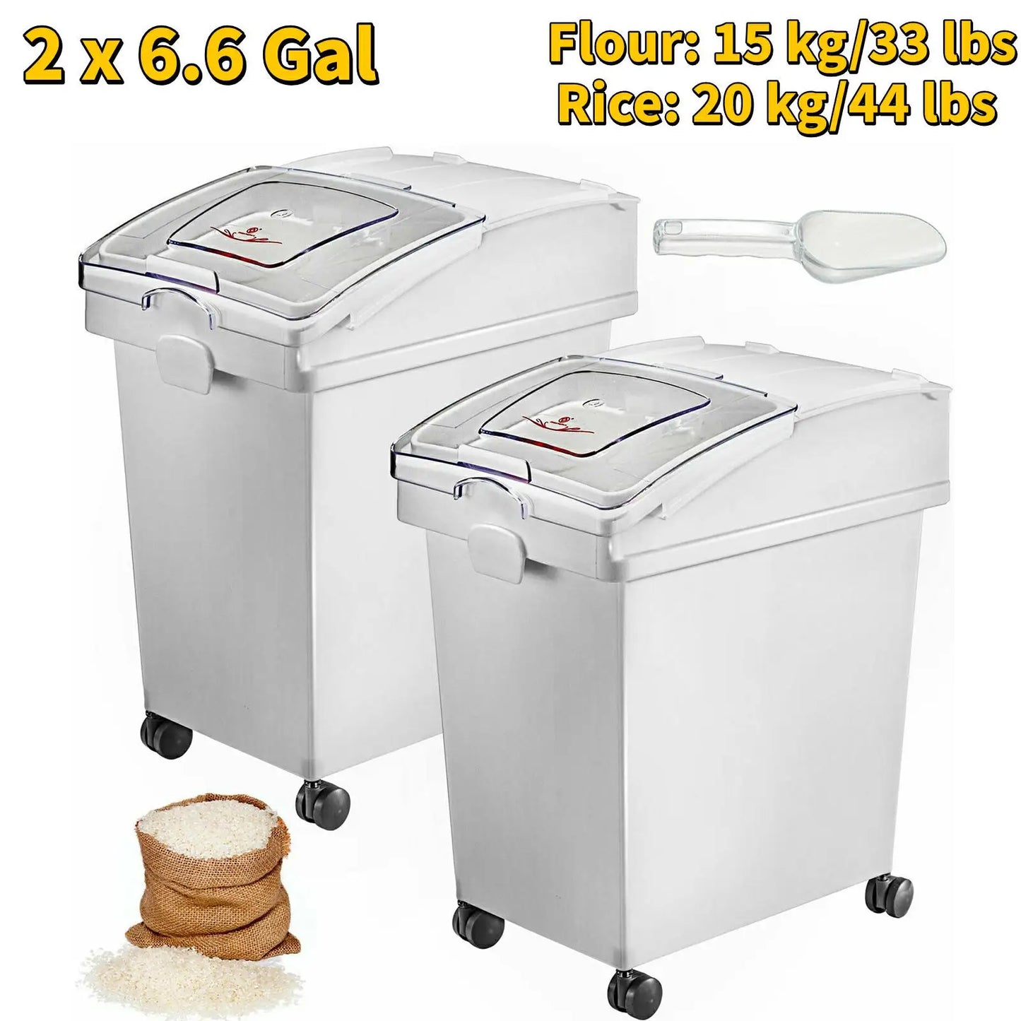 Storage Bin W/ Wheel & Scoop