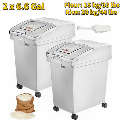 Storage Bin W/ Wheel & Scoop