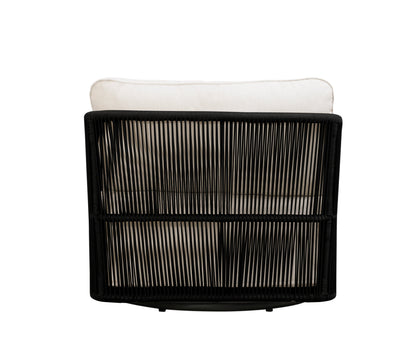 Alpine Teak Wood Modern Swivel Outdoor Arm Chair – Black