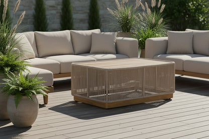 Alpine Teak outdoor collection Beige Rope Coffee table