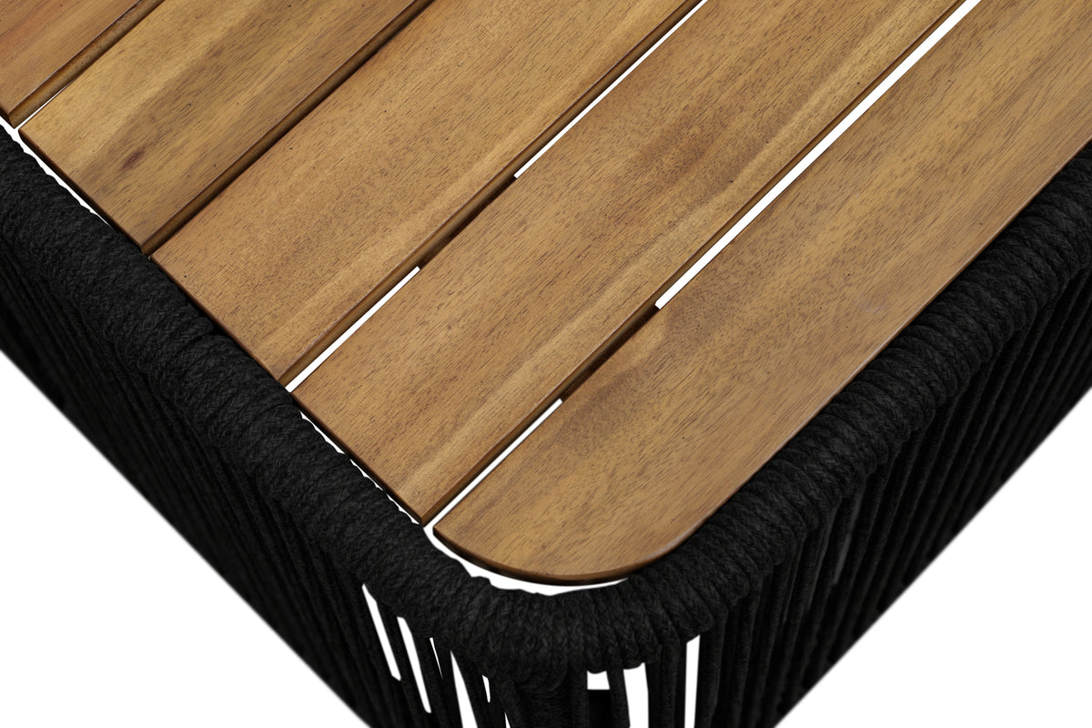 Alpine Teak outdoor collection Black Rope Coffee table