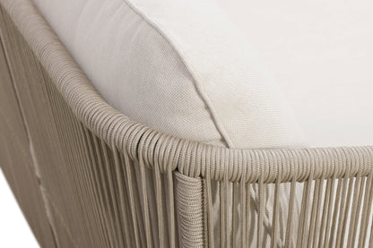 Alpine Teak Wood Outdoor Sofa with Biege Rope Design