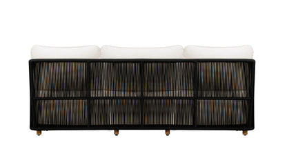 Alpine Teak Wood Outdoor Sofa with Black Rope Design