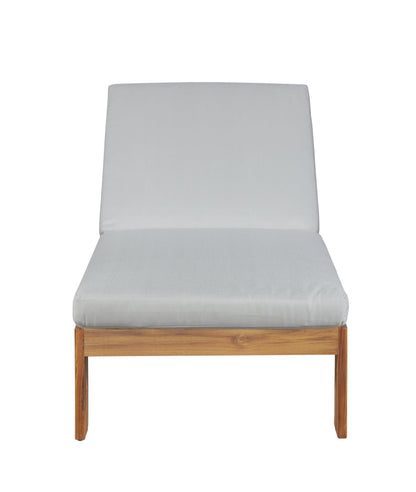 Paradiso Outdoor Teak Chaise - Gray Fabric