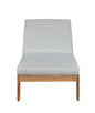 Paradiso Outdoor Teak Chaise - Gray Fabric