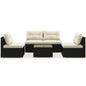 5 Pieces Outdoor Patio Furniture Set with Cushions and Coffee Table