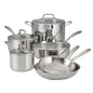Stainless Steel 14-Piece Cookware Set with Glass Lids, Induction-Ready