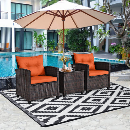 Rattan Furniture Set Orange