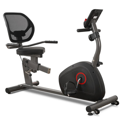Recumbent Stationary Exercise Bike Large Comfortable Seat Heart Rate Handle