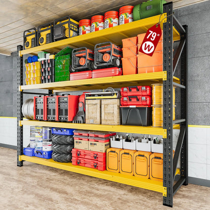 Heavy Duty Garage Shelving Units, Black Metal