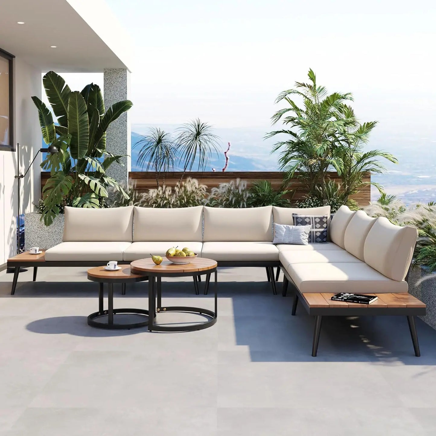Outdoor Sofa Set with Coffee Table,