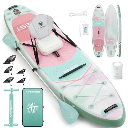 12'x36 Inflatable Paddle Board, 500lbs Extra Wide Stand Up Paddleboard for Adults with Premium SUP Accessories Kit & Backpack