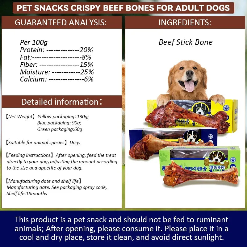 Dog Snacks Beef Bone, Delicious Nutritious Meat Flavor