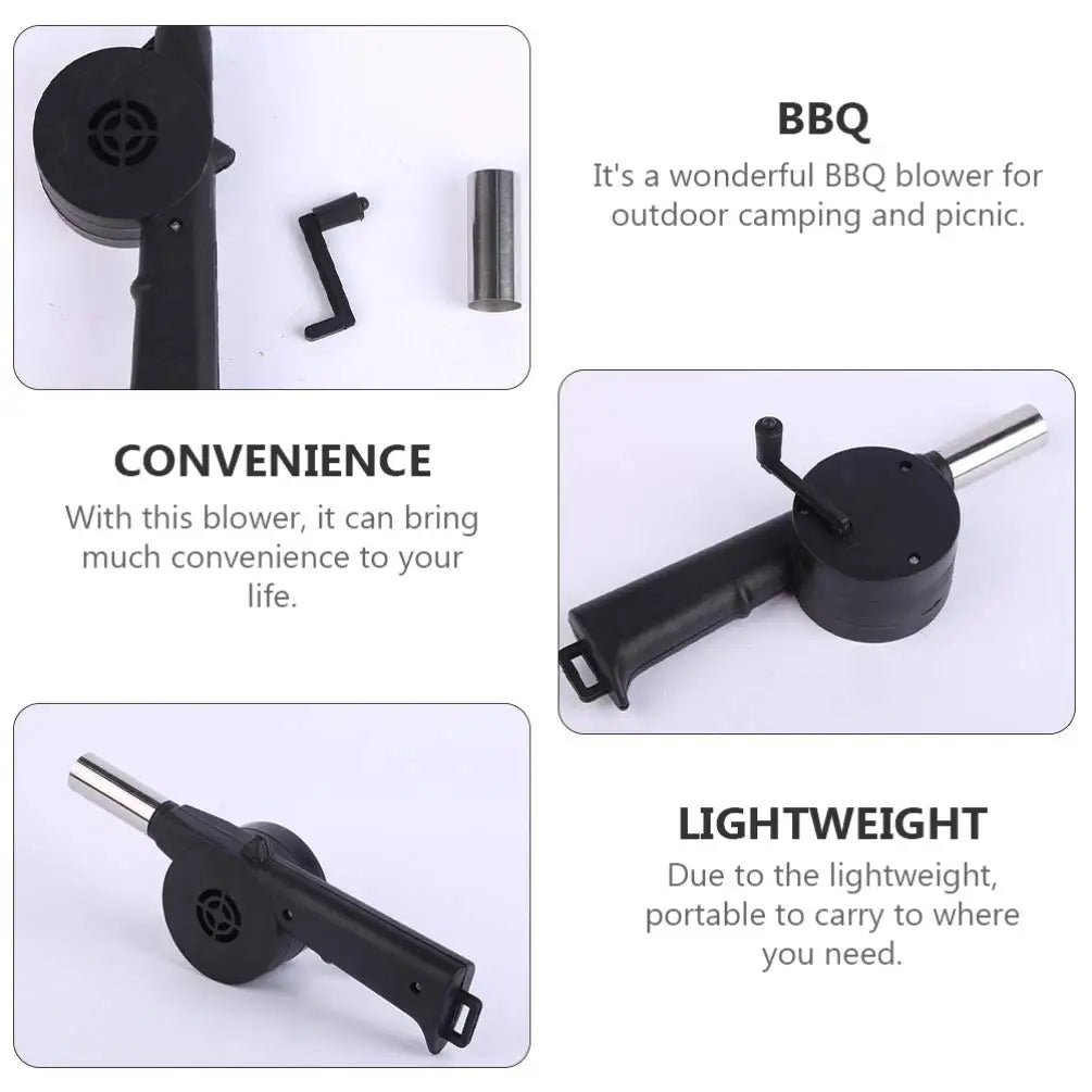 Hand-cranked Air Blower for BBQ Coals
