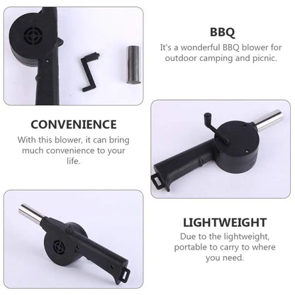 Hand-cranked Air Blower for BBQ Coals
