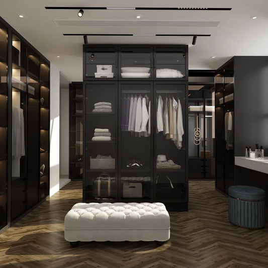 Wooden Large Wardrobe with Hanging Rod & shelves