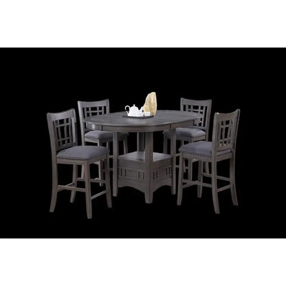 Counter Height Dining Set, Round Table with 4 Side Chairs