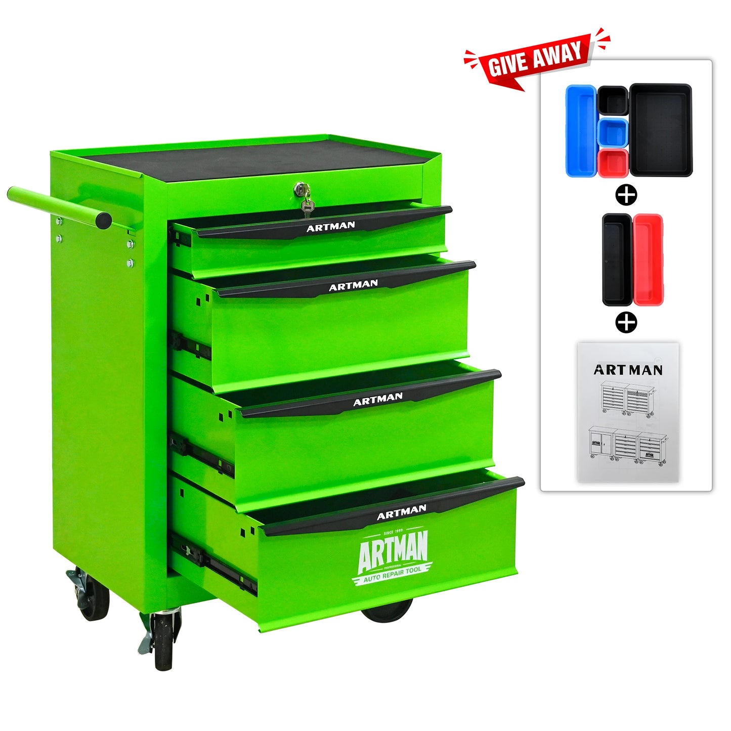 Rolling Metal Tool Chest with 7 Drawers