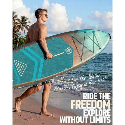 12'x36 Inflatable Paddle Board, 500lbs Extra Wide Stand Up Paddleboard for Adults with Premium SUP Accessories Kit & Backpack