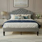 Velvet Bed Frame with Adjustable Tiara Headboard