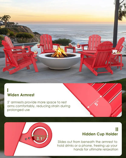 Foldable Adirondack Chairs Set of 2