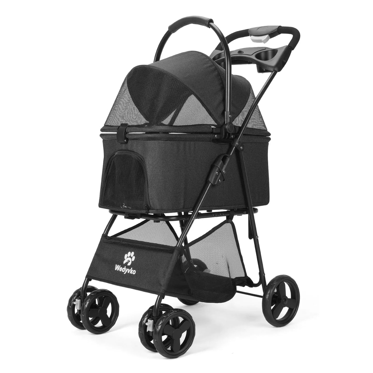Pet Stroller with Removable Carrier