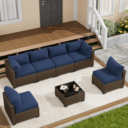 Outdoor Patio Furniture Set, Sectional Sofa, Wicker Rattan Patio Furniture