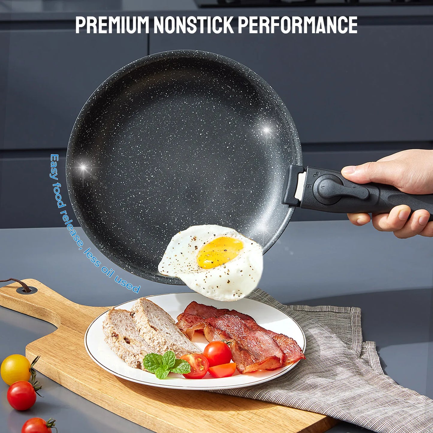 Cookware Set 10 Pieces, Nonstick Pots and Pans Set with Removable Handles