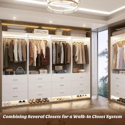 Wood Closet System Walk-in Closet Organizer Wardrobe Storage