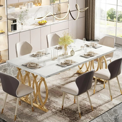 63" Large Kitchen Table for 4-6 People, Rectangular