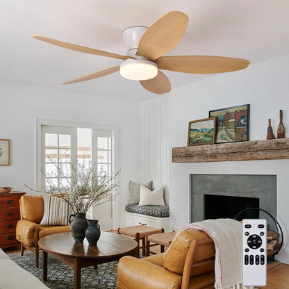 Ceiling Fan with Light 3 Colors, 6 Speeds