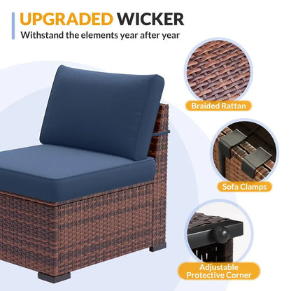 Wicker Sectional Sofa for All Weather
