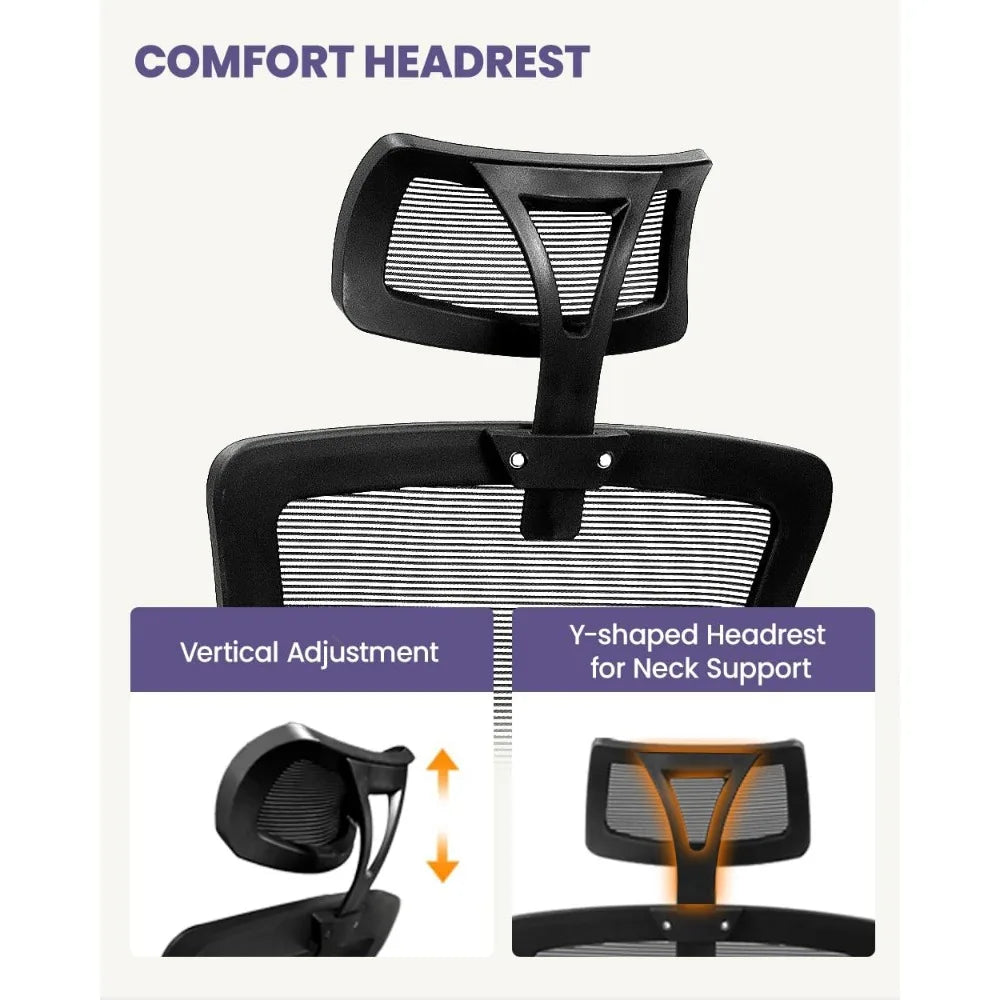 Office Desk Chair High Back Mesh Chair, Adjustable Arms & Lumbar