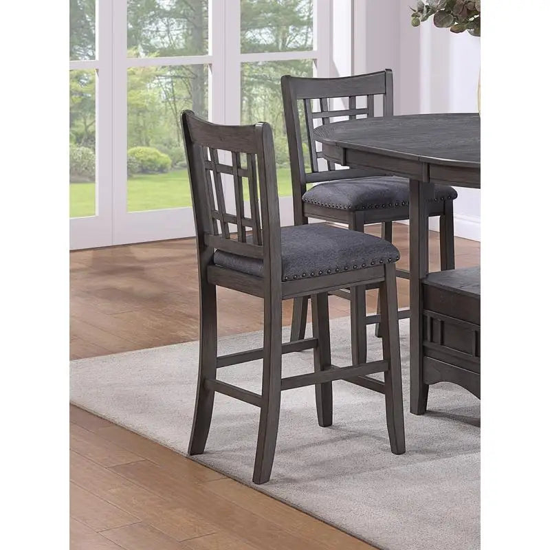 Counter Height Dining Set, Round Table with 4 Side Chairs