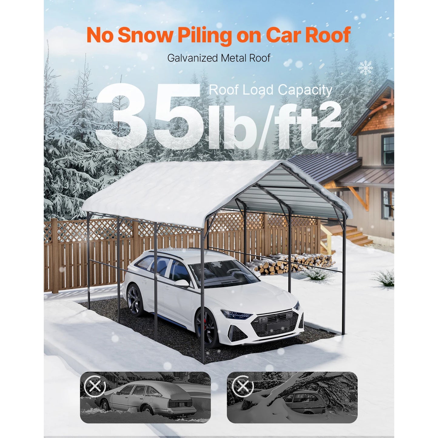 Metal Carport with Galvanized Steel