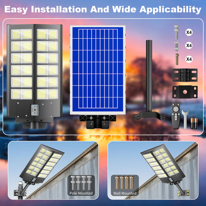 Solar street lights, with motion sensors.