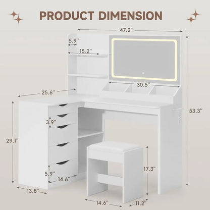 Vanity Desk with Mirror