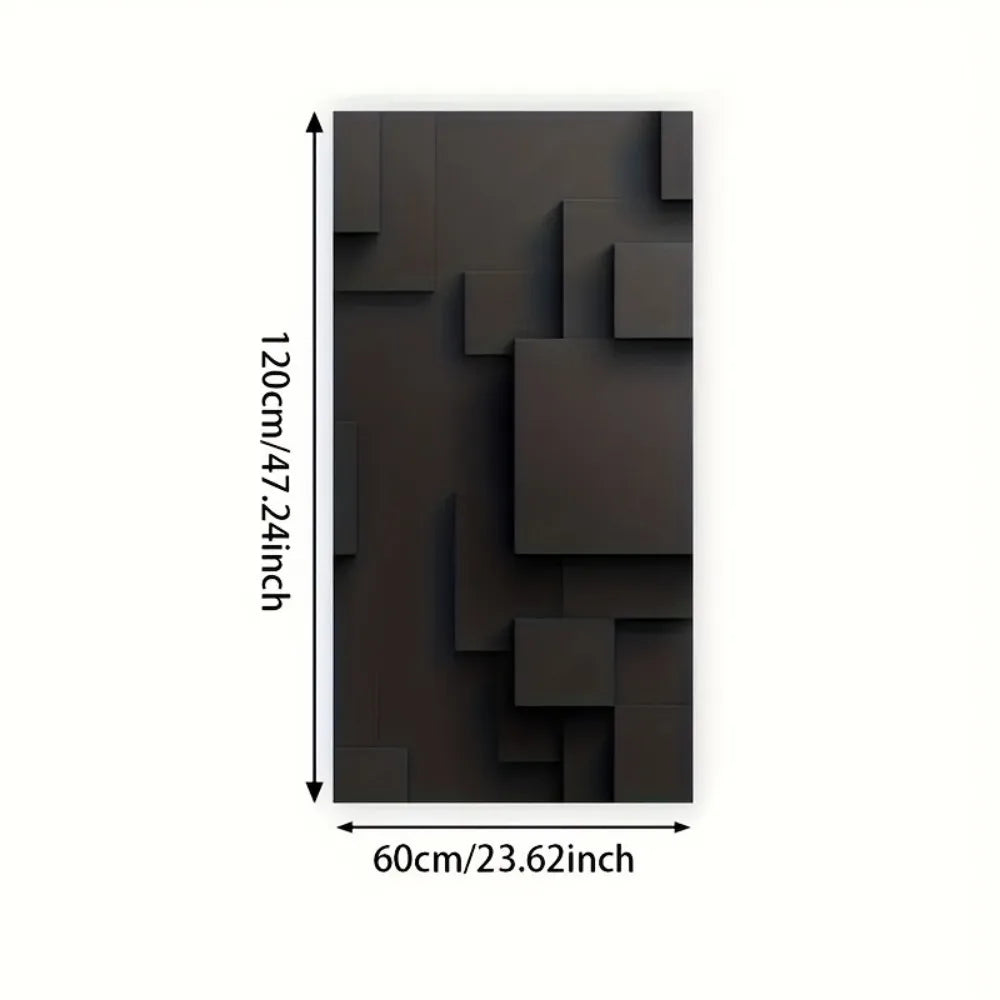 solid wood black abstract geometric mural canvas
