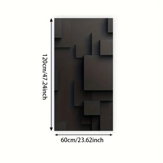 solid wood black abstract geometric mural canvas
