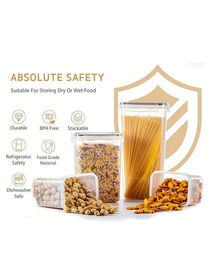 42pcs Sealed food storage containers with LIDS, grain, flour, sugar, labeled
