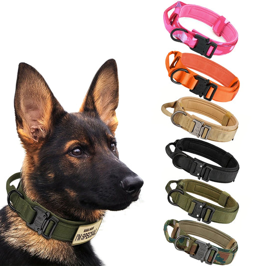 Tactical Dog Collar And Leash Set With Control Handle